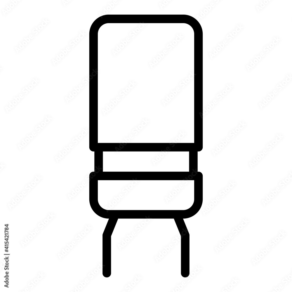 Poster resistor component icon. outline resistor component vector icon for web design isolated on white bac