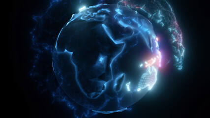 3d Rendered Illustration of Earth Globe Particles. High quality 3d illustration