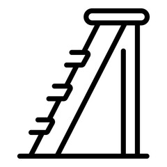 Wooden step ladder icon. Outline wooden step ladder vector icon for web design isolated on white background