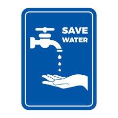 Save Water sign and symbol design vector illustration