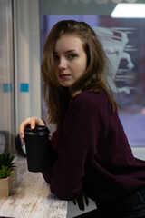 woman with cup of coffee