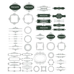 set of retro vintage badge logo design vector template element