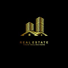 business real estate building and architecture logo design vector