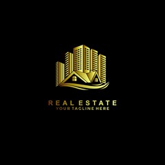business real estate building and architecture logo design vector