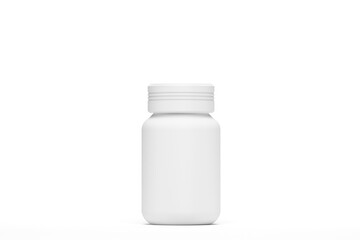 3d render. Illustration. Bottle of capsules mockup isolated with white background