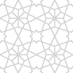Seamless pattern with intricate geometrical shapes.