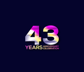 43 Year Anniversary Day background Concept