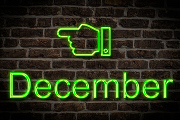 Fototapeta premium neon sign December