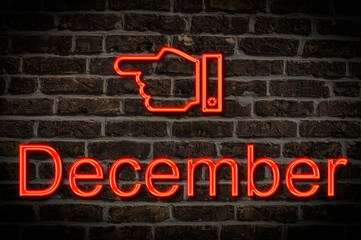 neon sign December