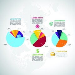 set of business infographic collection logo design vector template