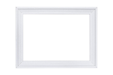 Fototapeta premium White wooden frame on a white background