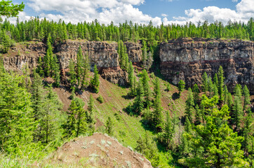 Fragment of fantastic view from the trail at Chasm Canyon in British Columbia, Canada.