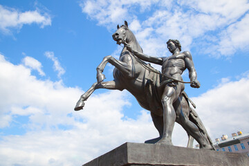 Fototapeta na wymiar Horse Tamers monument in Saint Petersburg