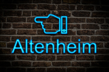 Obraz premium Leuchtreklame Altenheim