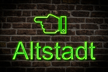 Fototapeta premium Leuchtreklame Altstadt