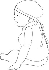 baby in tender age young child in white background