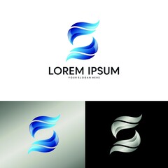 abstract S letter logo design vector