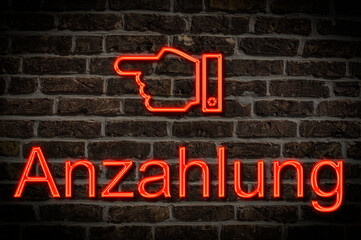 Leuchtreklame Anzahlung