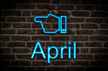 Leuchtreklame April