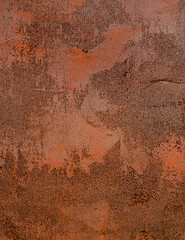 Abstract metallic rusty brown background. Rusty metal texture