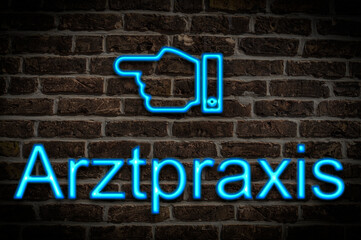 Leuchtreklame Arztpraxis