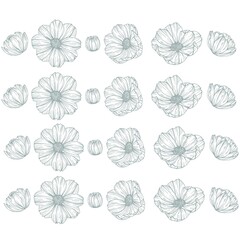 set of nature leaf flower logo design vector