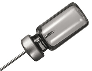 Syringe injection on white background. Vaccine isolated on white background
