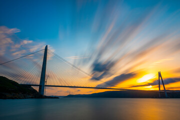 Fototapeta na wymiar Yavuz Sultan Selim Bridge in Istanbul, Turkey. 3rd bridge of Istanbul Bosphorus.
