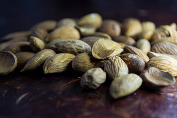 Almonds close-up. Can be used as a background screensaver.