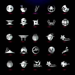 set of japanese icon logo design vector collection