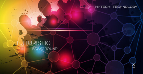 Abstract circuit board technology. Technological design. High tech digital technology concept.