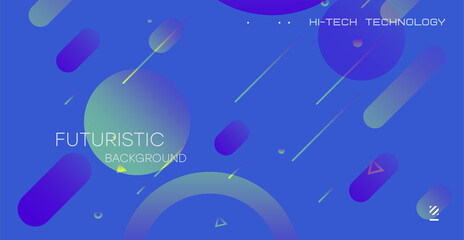 Obraz premium Abstract geometric background. Gradient minimalist retro poster graphics vector illustration.