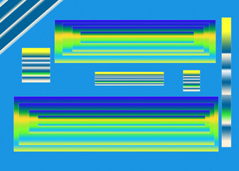 Geometric shapes on a blue background