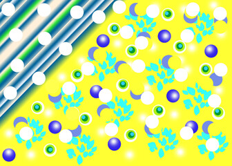 Various shapes on a yellow background