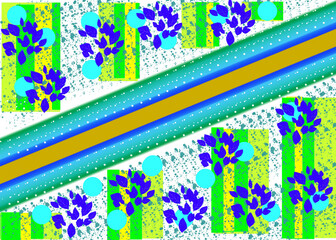 Flow and geometric shapes on a colored background