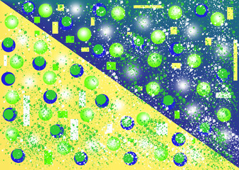 Geometric shapes on a snow-covered background