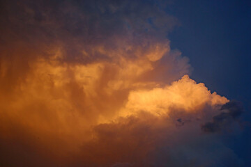 Storm clouds in the evening light	