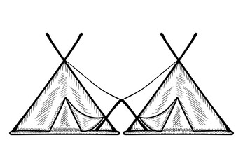 Glamping doodle tent set