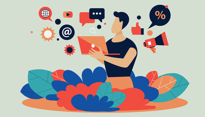 Online job application. Questioning and filling out forms concept. People fill out a form online, people select a resume for a job for web page. Flat vector illustration