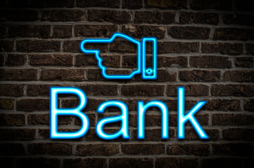 Leuchtreklame Bank