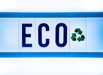 illuminated sign, ECO concept.