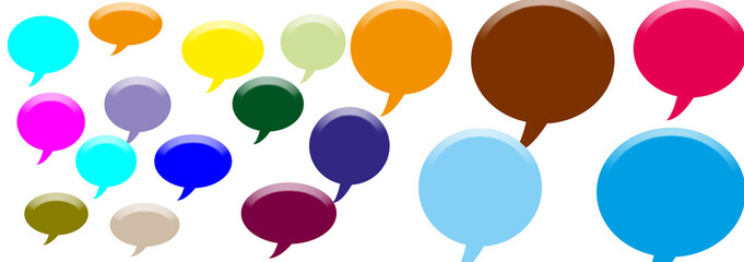 Colorful callout icons Speech bubbles comic