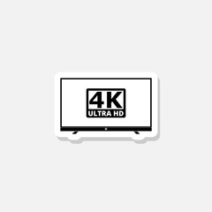 4k sticker icon isolated on white background