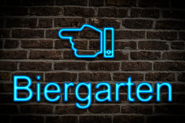 Leuchtreklame Biergarten