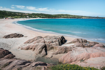 The beach of La Marinedda in a sunny day out of season