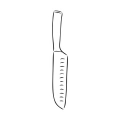 knife kitchen sketch. vector illustration. knife, vector sketch