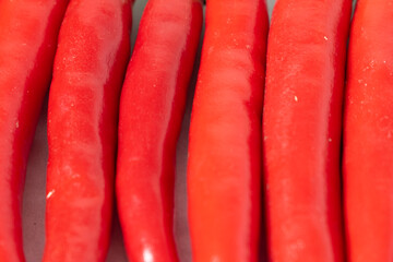 red chili on a white background
