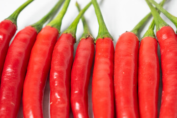 red chili on a white background