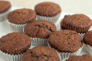 chocolate muffins on a plate