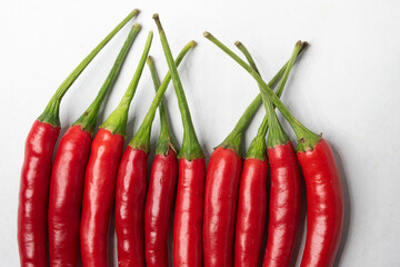 red chili on a white background